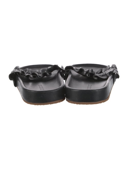 Ulla Johnson Leather Ruffle Embellishment Slides