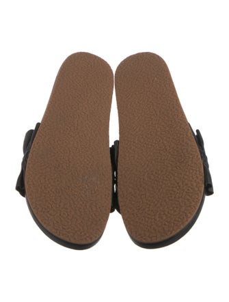 Ulla Johnson Leather Ruffle Embellishment Slides