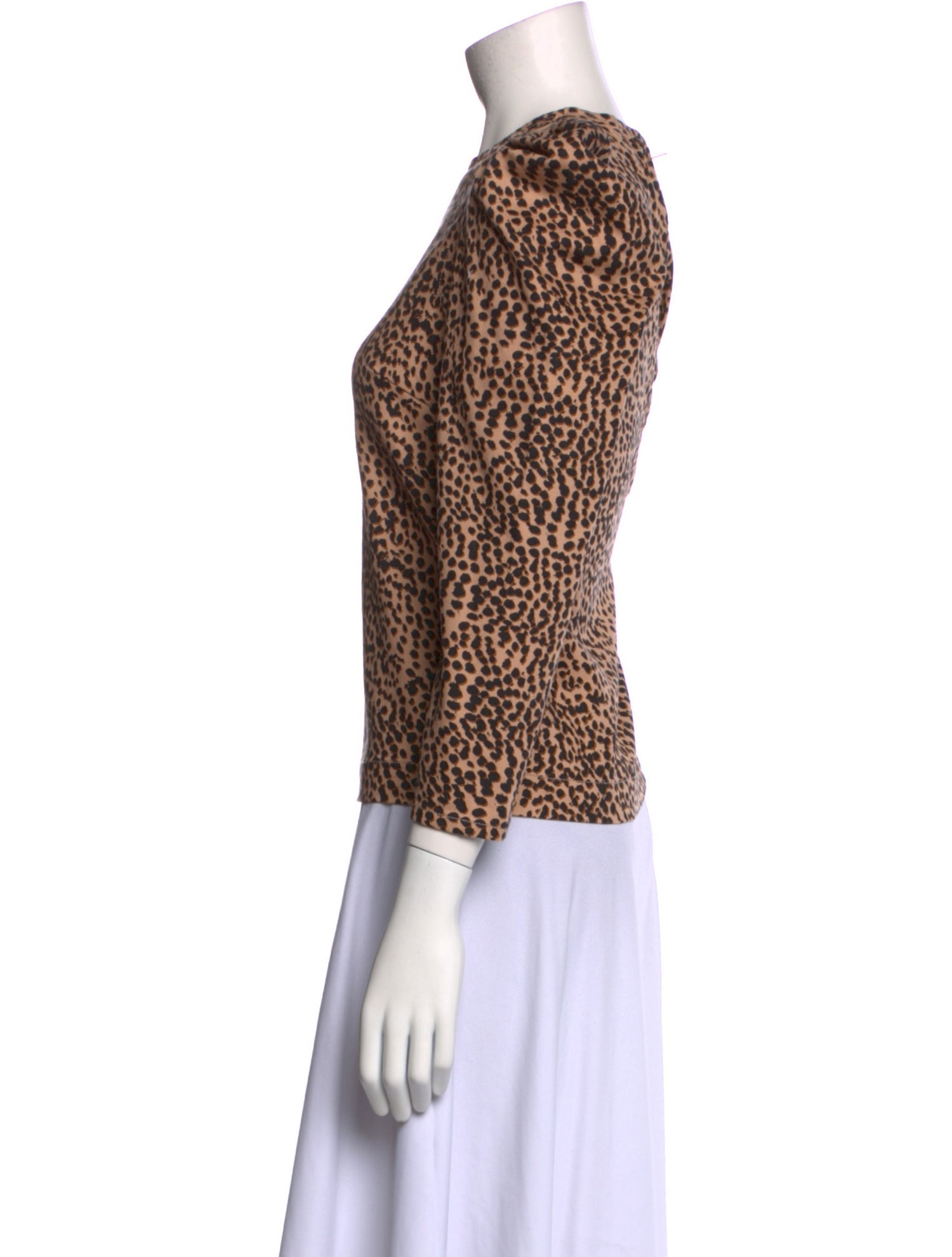 Ulla Johnson Animal Print Crew Neck Top