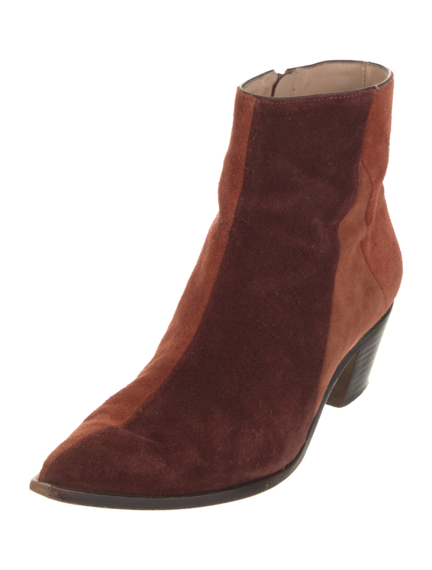 Ulla Johnson Suede Colorblock Pattern Western Boots