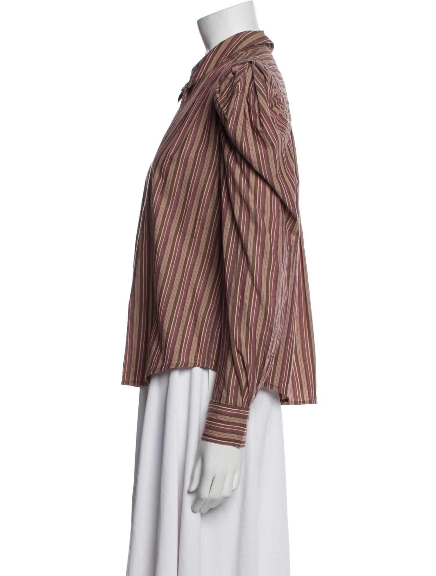 Ulla Johnson Striped Long Sleeve Button-Up Top