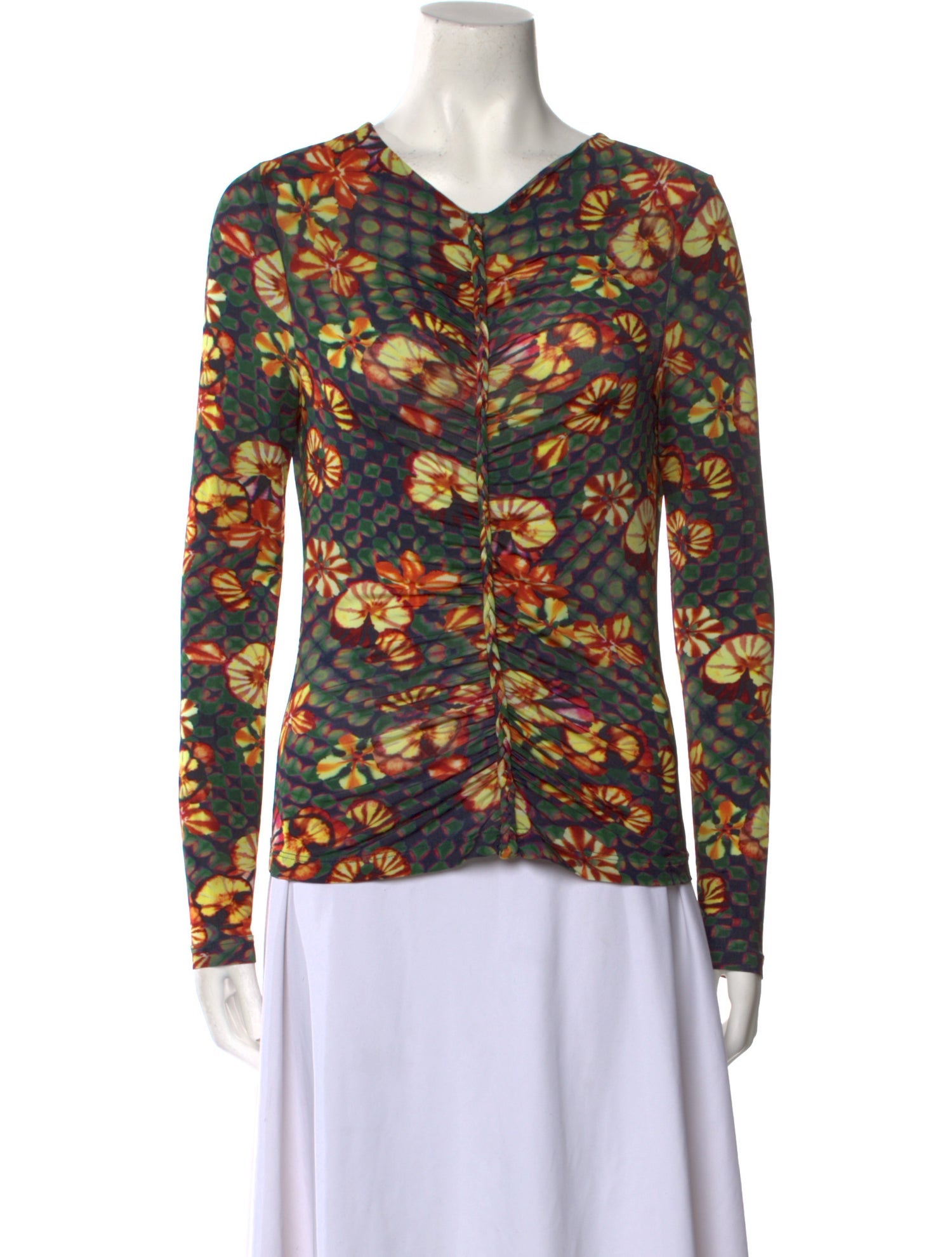 Ulla Johnson Printed V-Neck Top