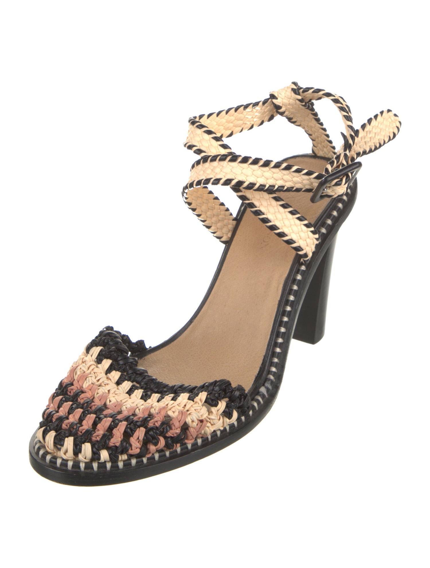 Ulla Johnson Leather Colorblock Pattern Sandals