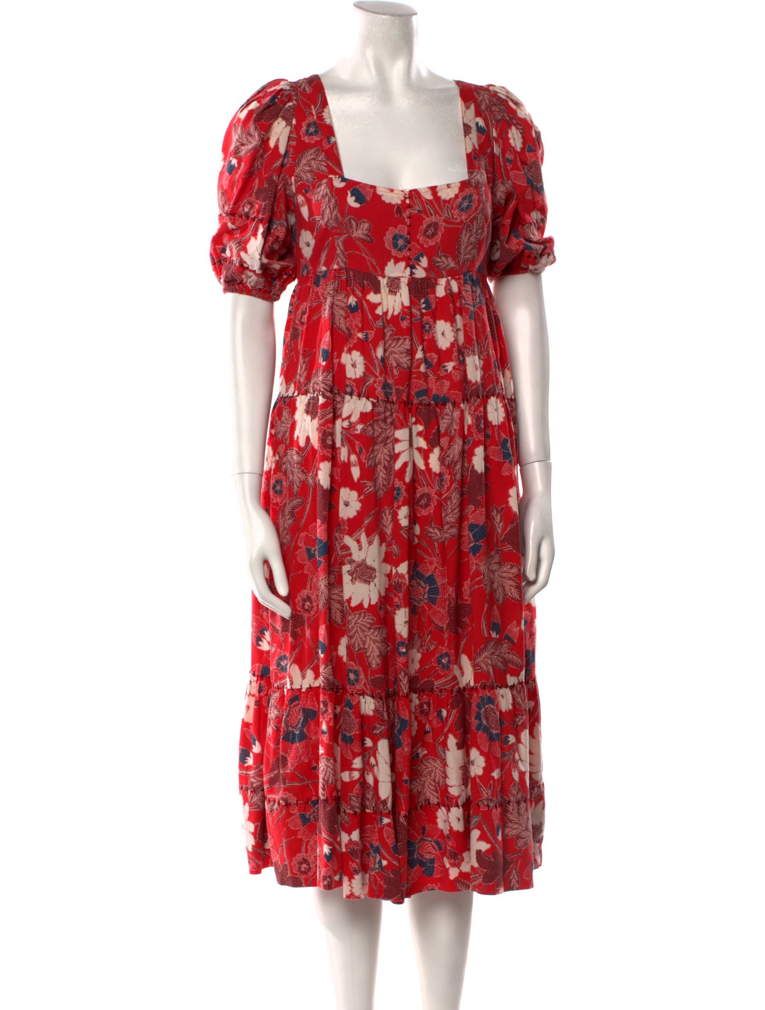 Ulla Johnson Floral Print Midi Length Dress