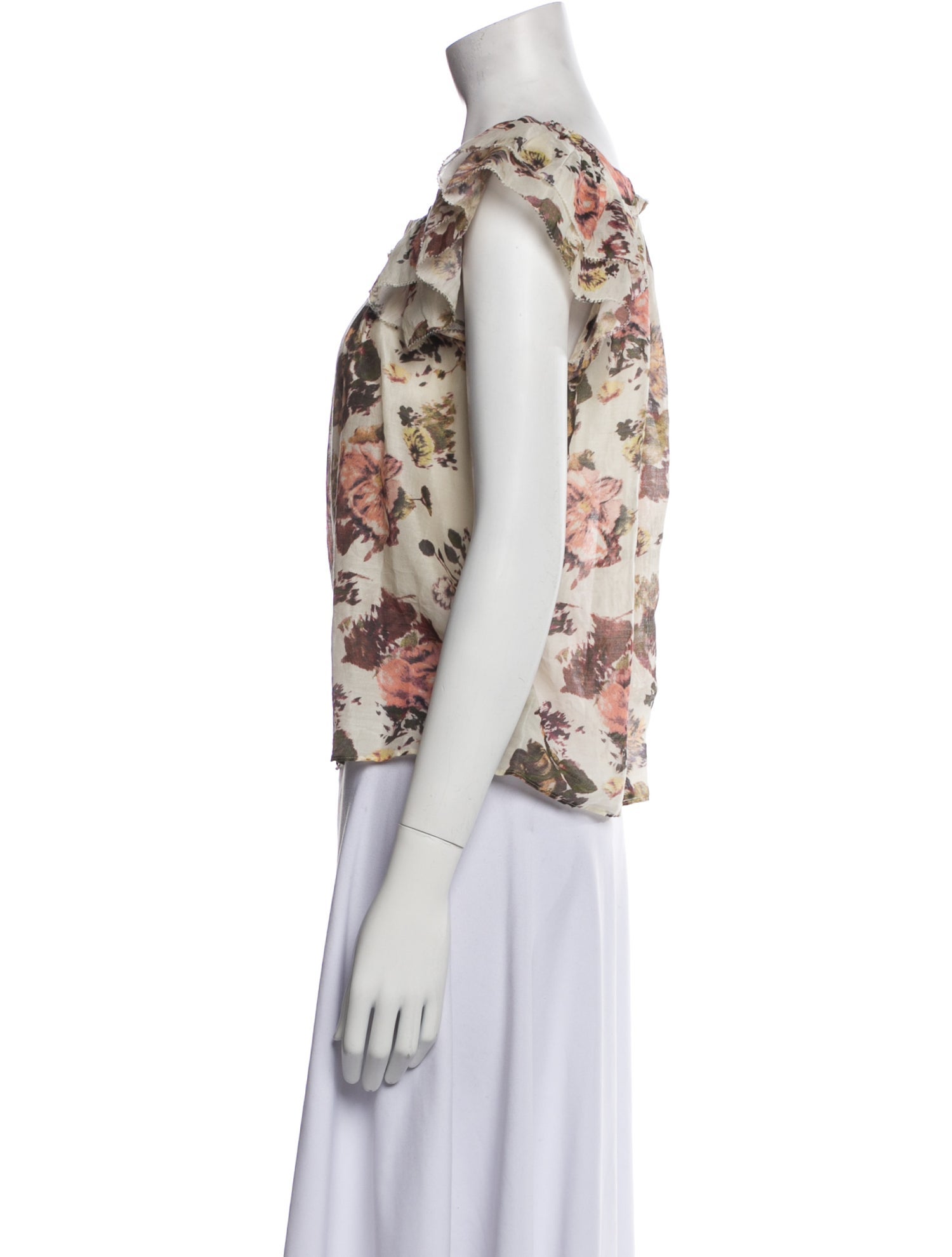 Ulla Johnson Floral Print Square Neckline Blouse