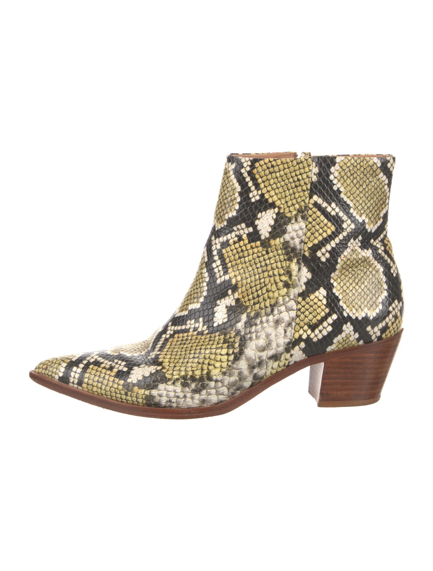 Ulla Johnson Leather Animal Print Western Boots