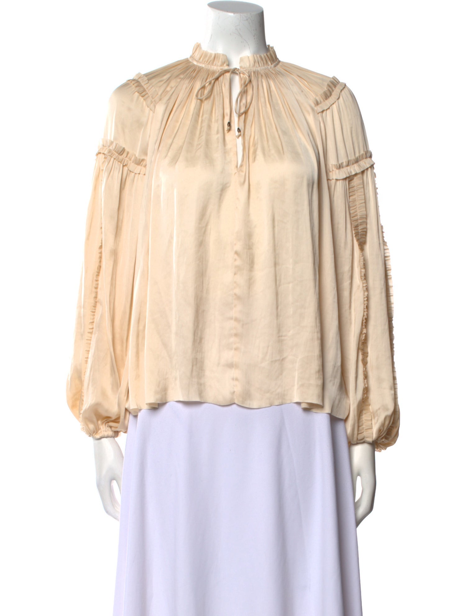 Ulla Johnson Mock Neck Long Sleeve Blouse
