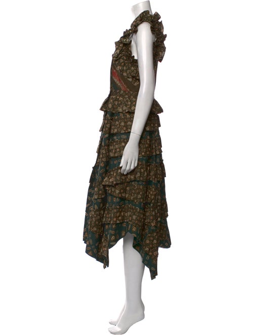 Ulla Johnson Floral Print Midi Length Dress