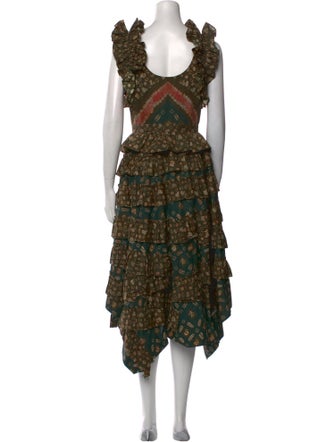 Ulla Johnson Floral Print Midi Length Dress