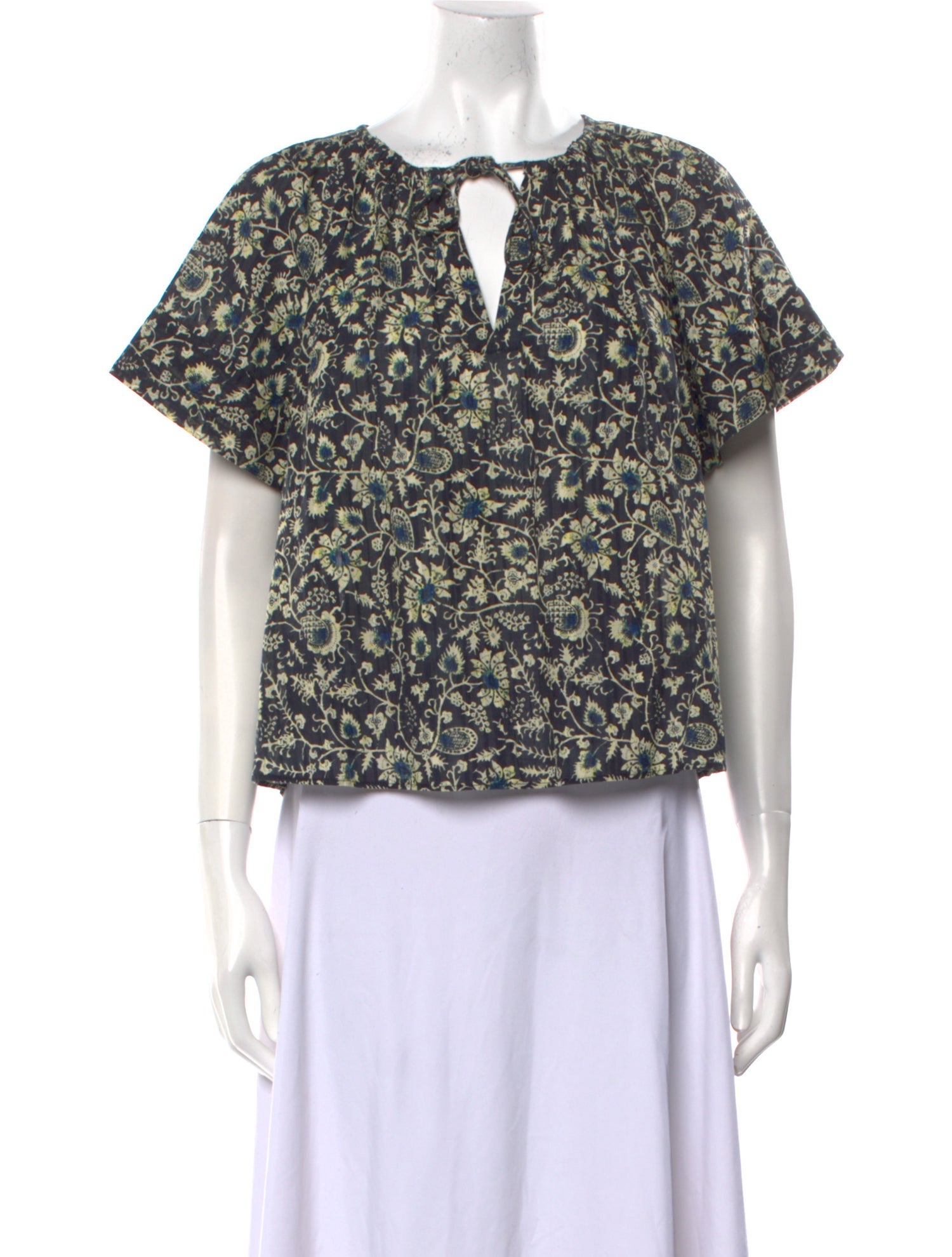 Ulla Johnson Printed Bateau Neckline Blouse