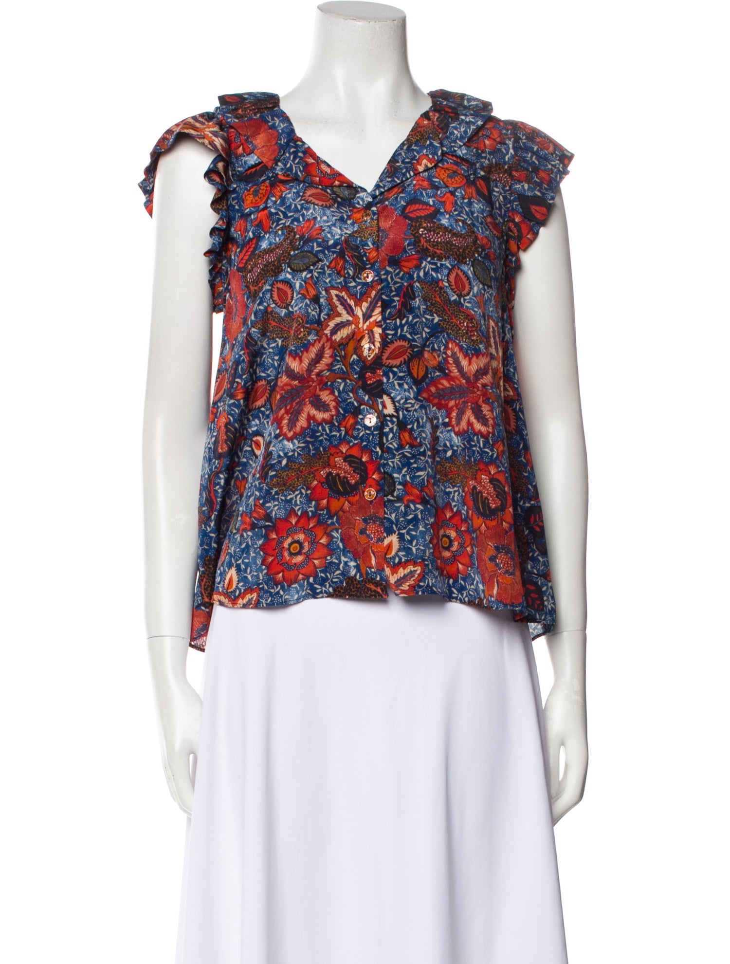 Ulla Johnson Silk Floral Print Blouse