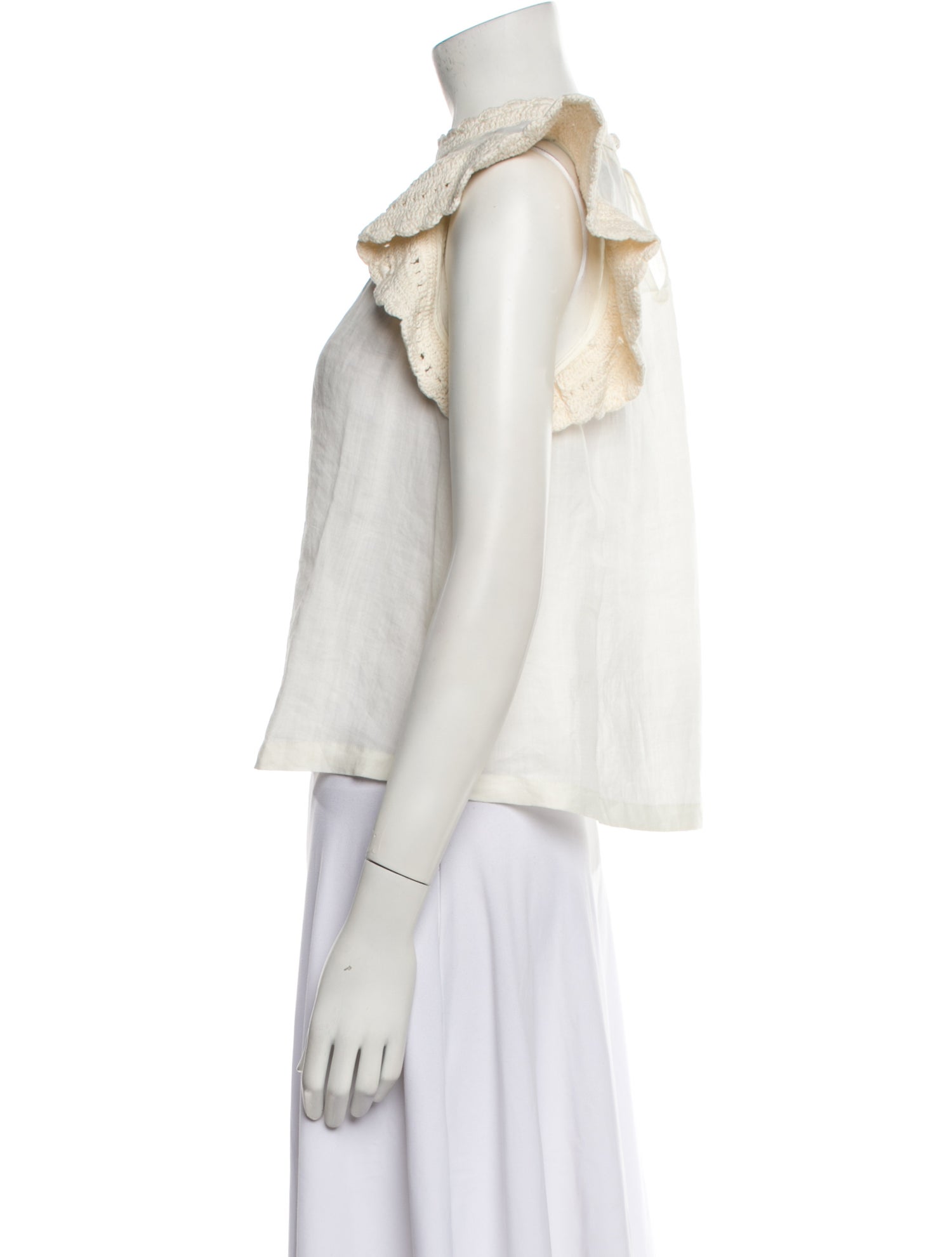 Ulla Johnson Mock Neck Short Sleeve Crop Top