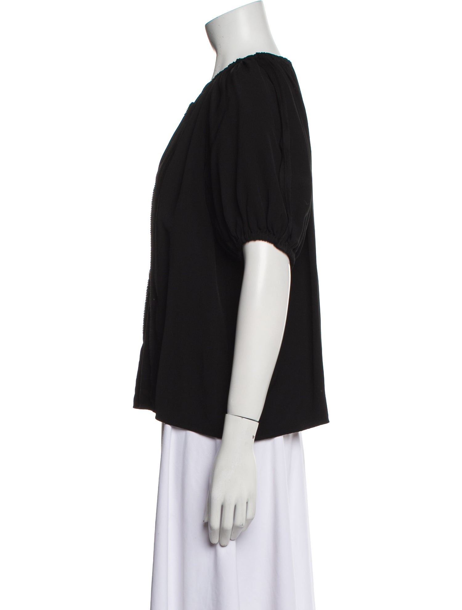 Ulla Johnson Tie Neck Short Sleeve Blouse