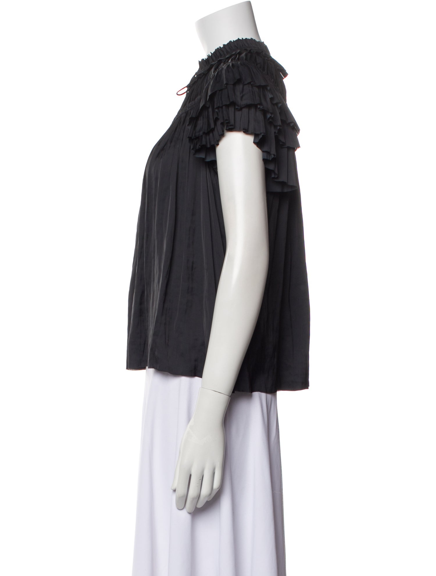 Ulla Johnson Mock Neck Short Sleeve Blouse