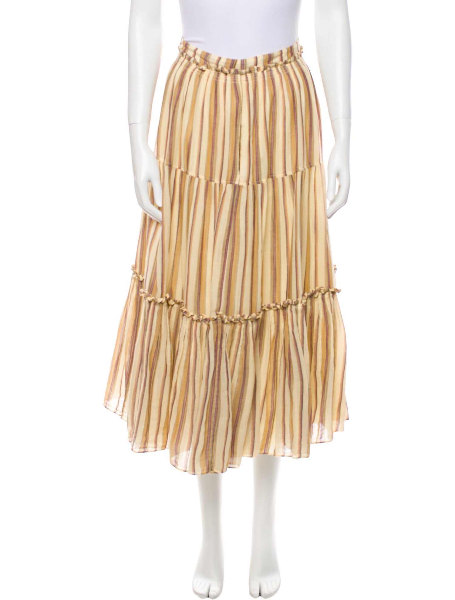 Ulla Johnson Striped Midi Length Skirt