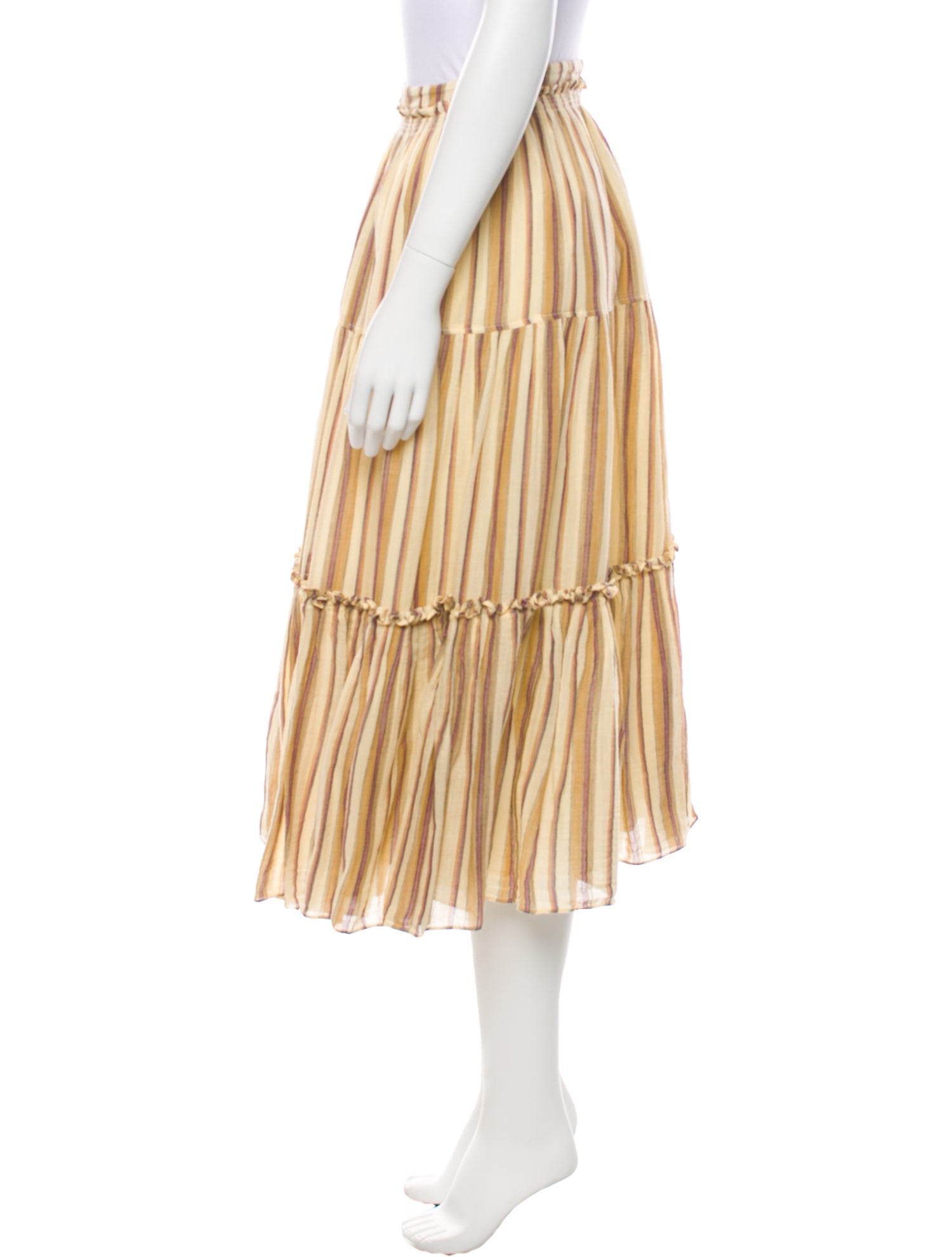 Ulla Johnson Striped Midi Length Skirt