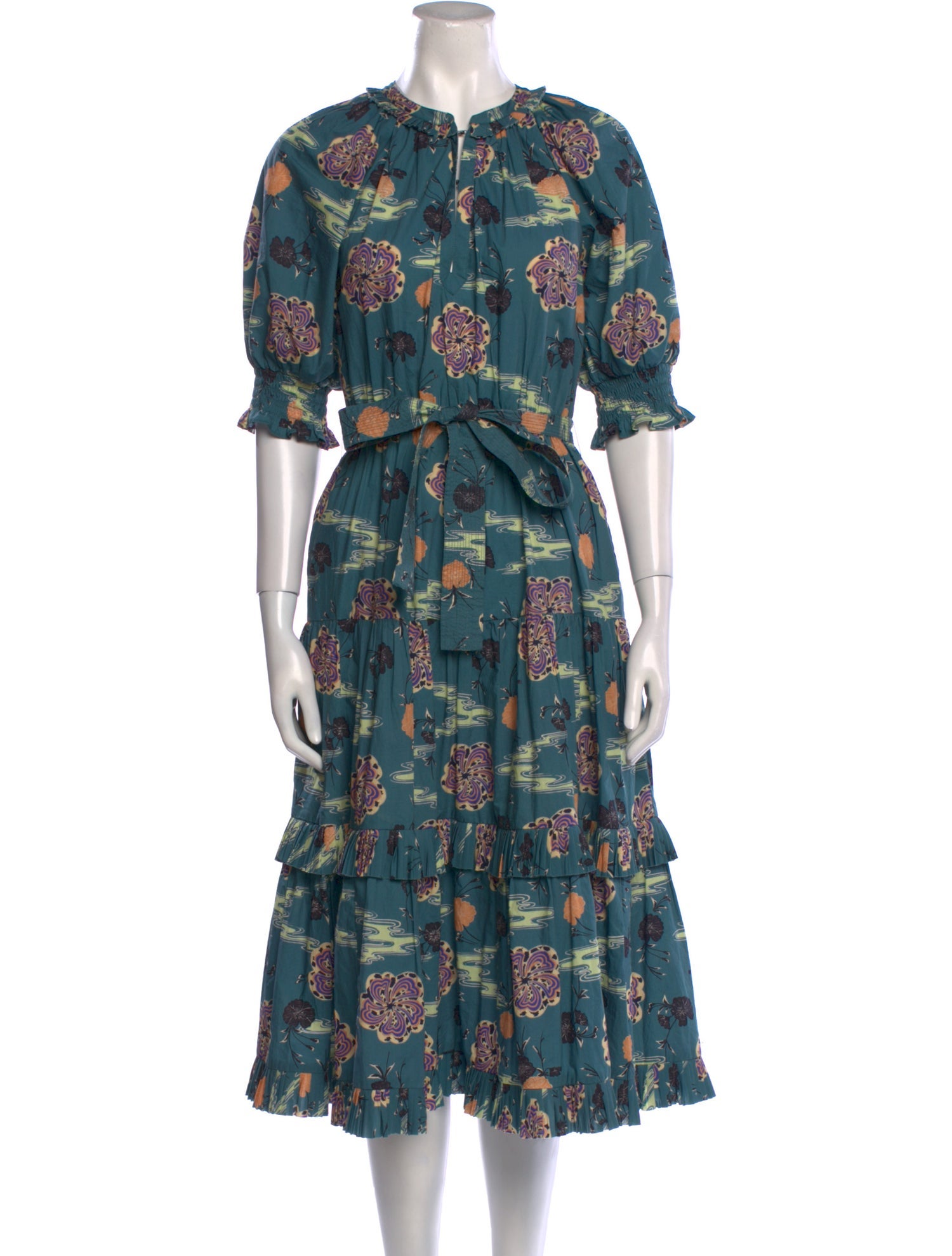 Ulla Johnson Floral Print Midi Length Dress