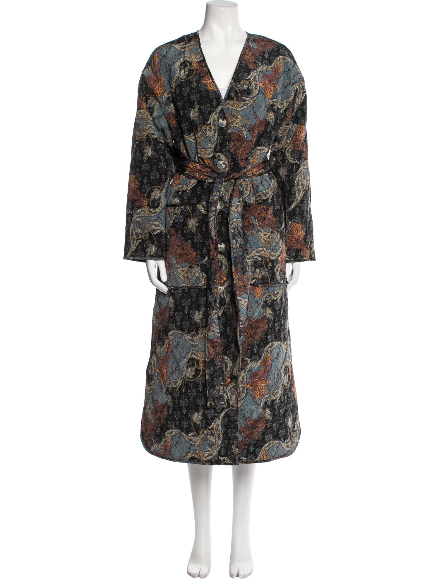 Ulla Johnson Silk Floral Print Trench Coat