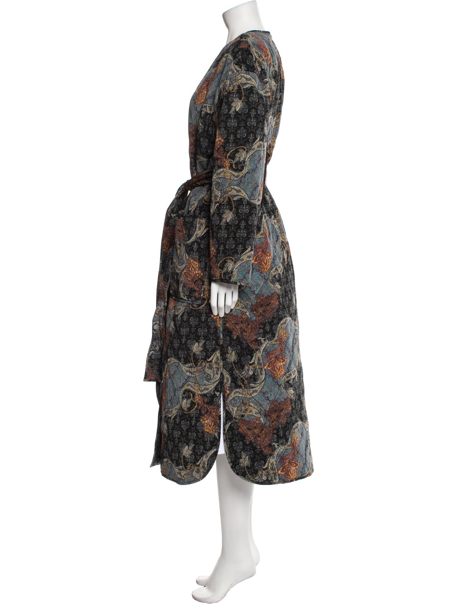 Ulla Johnson Silk Floral Print Trench Coat