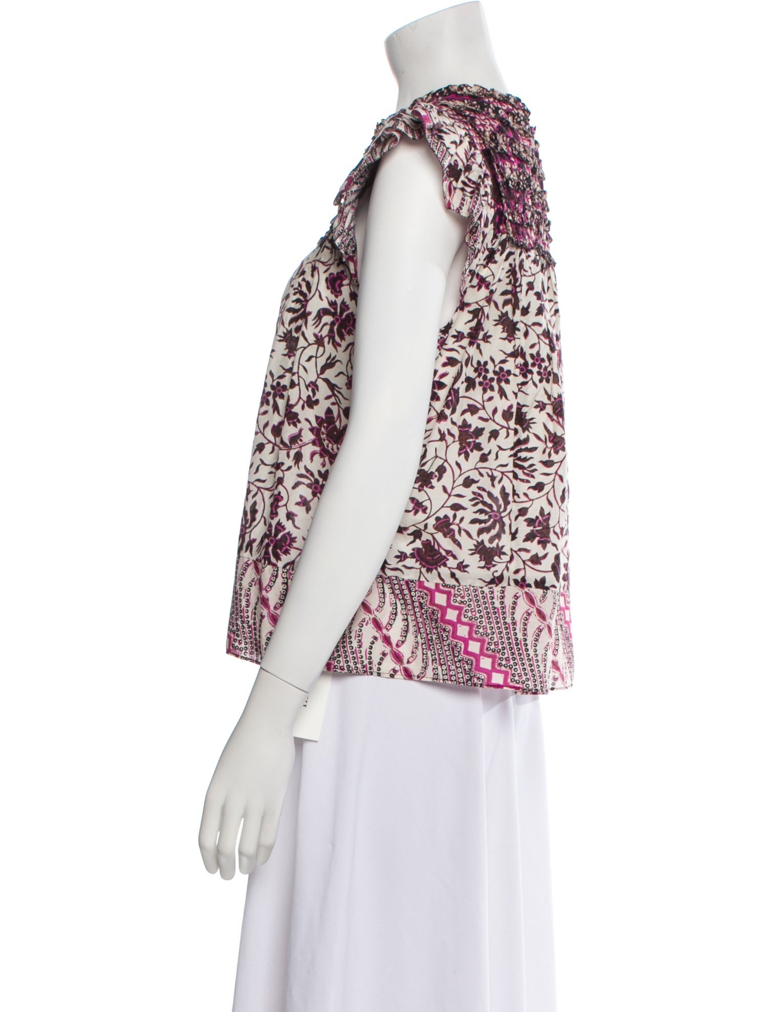 Ulla Johnson Floral Print Mock Neck Blouse