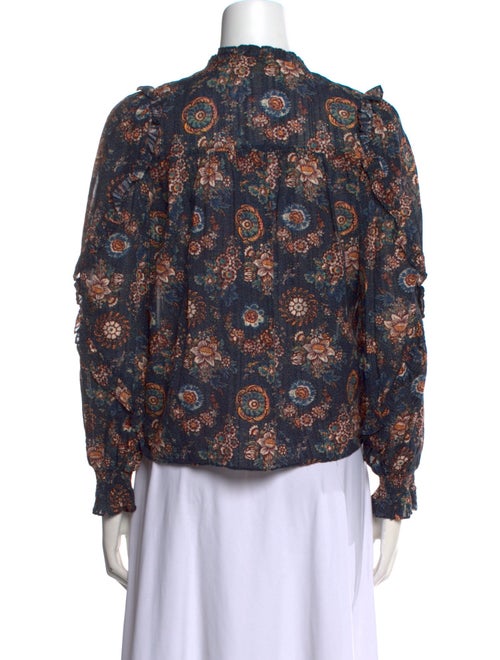 Ulla Johnson Floral Print Mock Neck Blouse