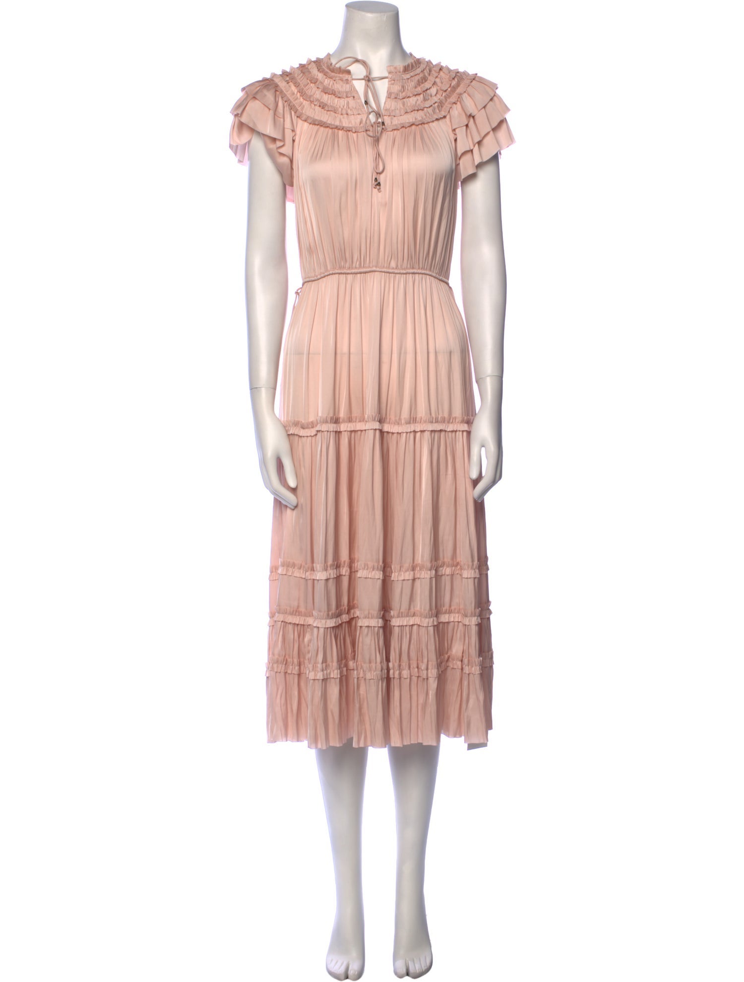 Ulla Johnson Mock Neck Midi Length Dress