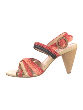 Ulla Johnson Straw Patterned Slingback Sandals