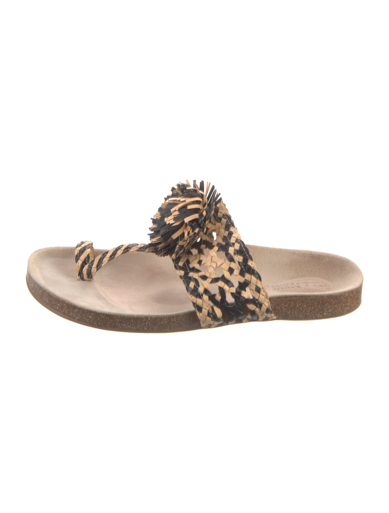Ulla Johnson Leather Animal Print Slides