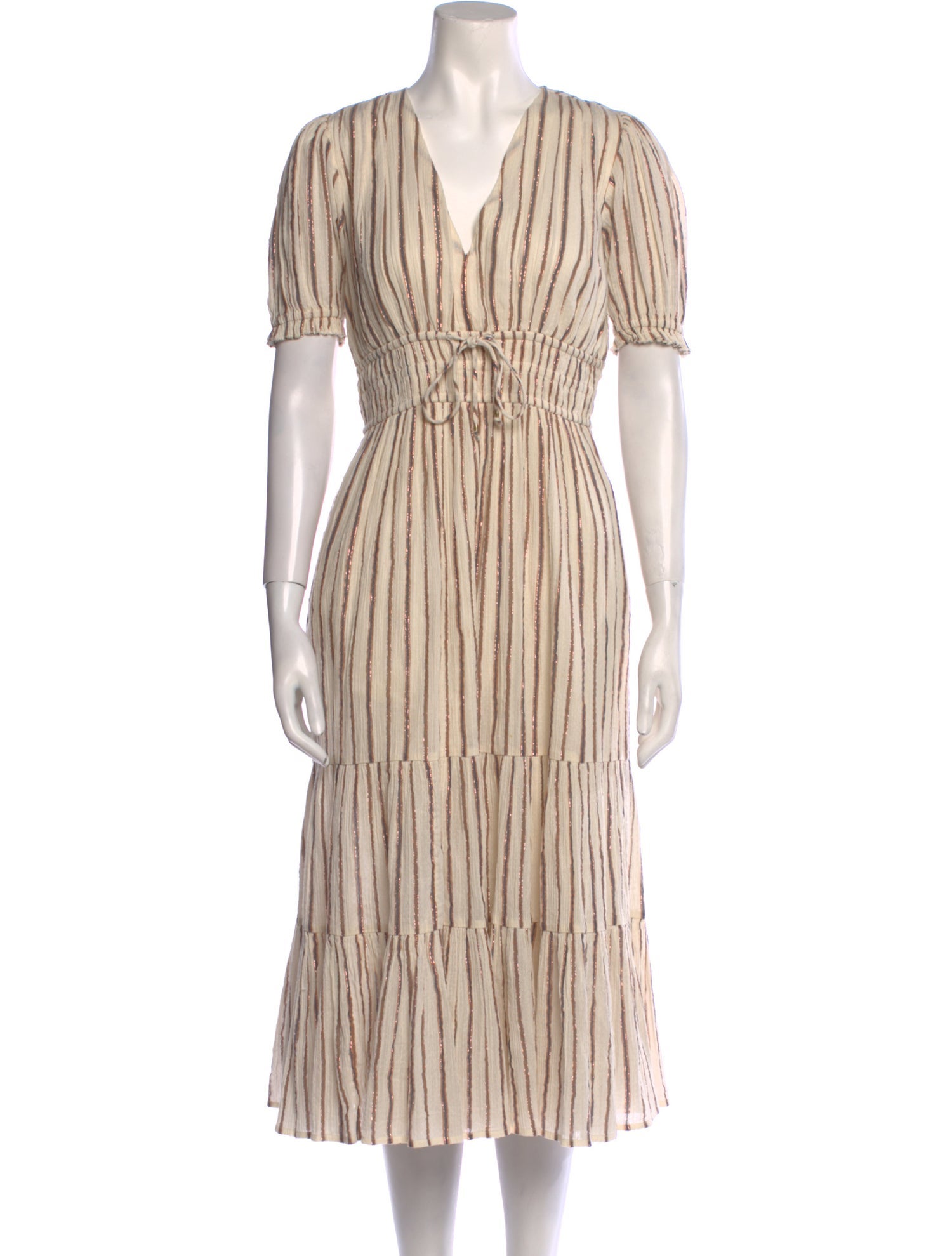 Ulla Johnson Striped Midi Length Dress