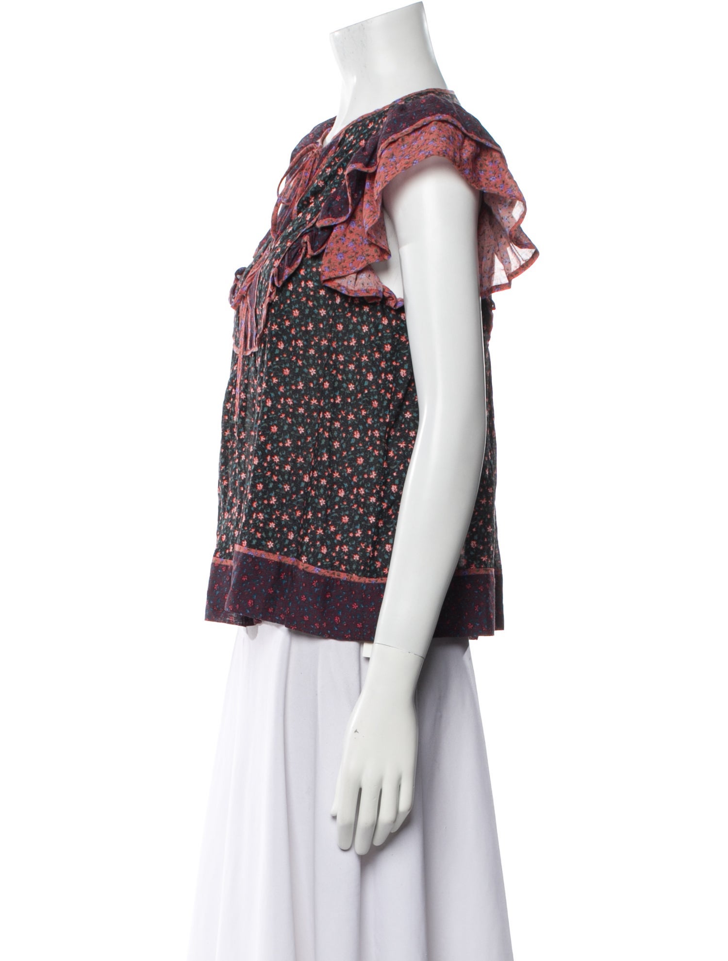 Ulla Johnson Printed Tie Neck Blouse