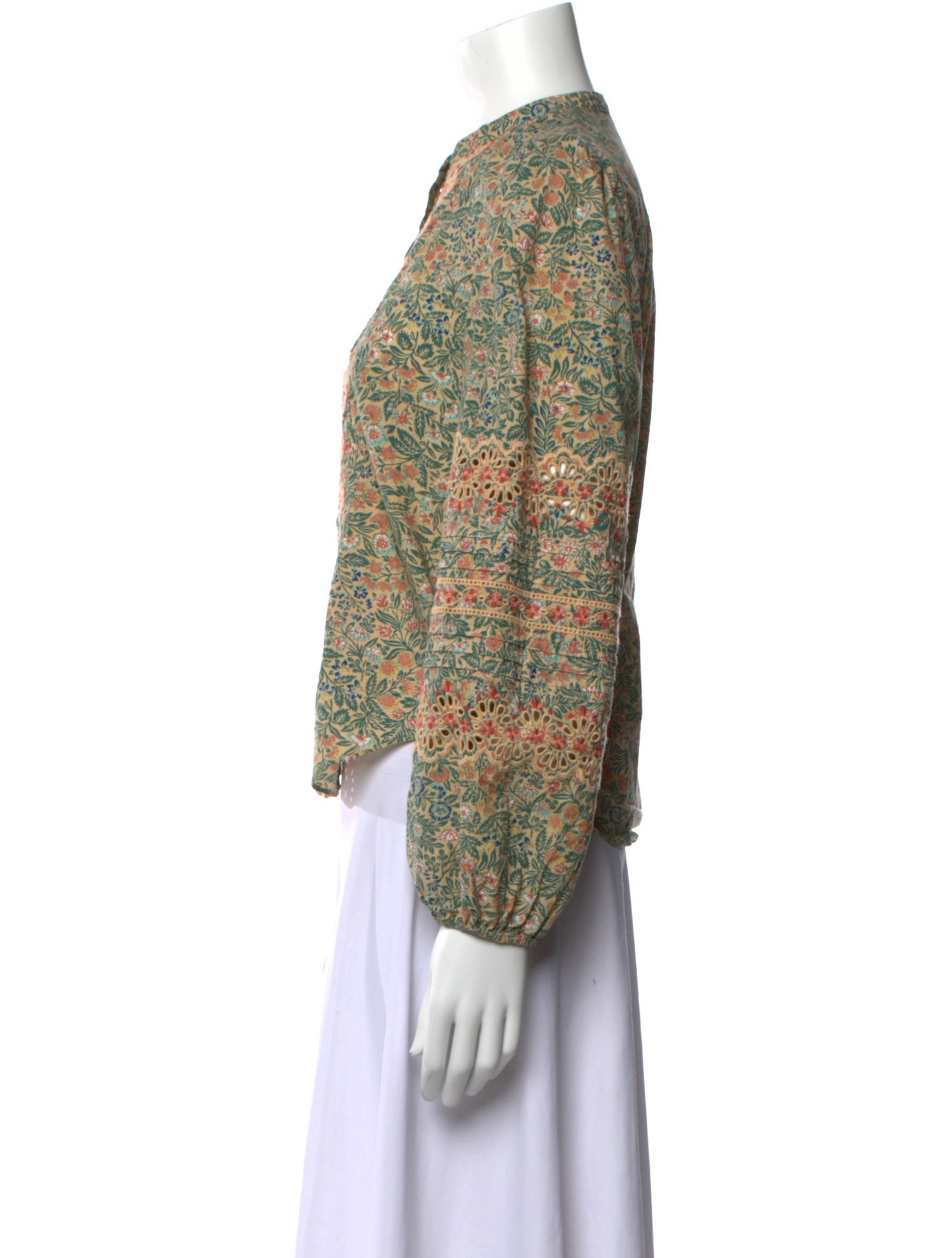 Ulla Johnson Floral Print Mock Neck Blouse