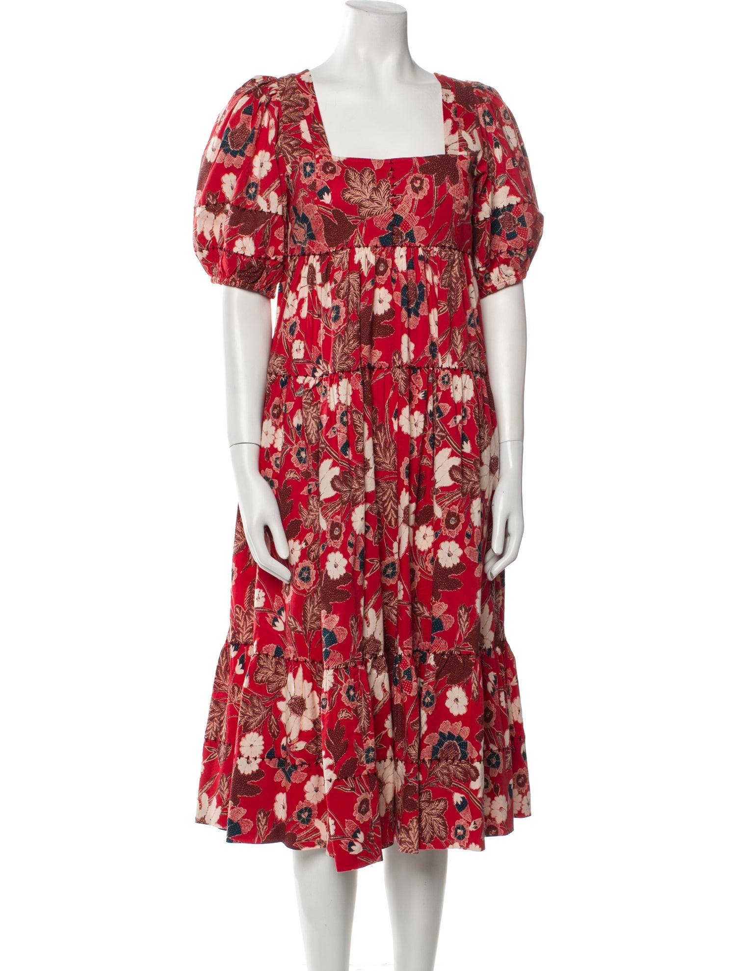 Ulla Johnson Floral Print Midi Length Dress