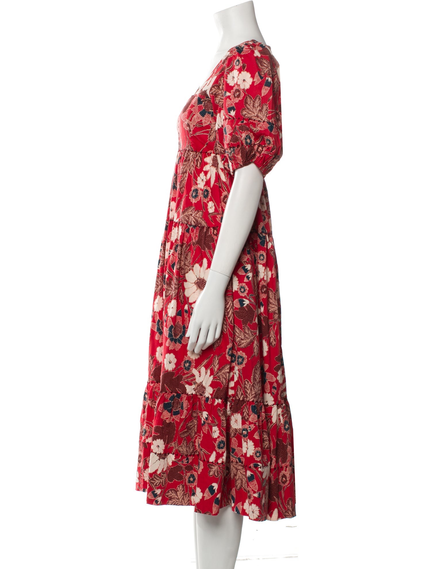 Ulla Johnson Floral Print Midi Length Dress