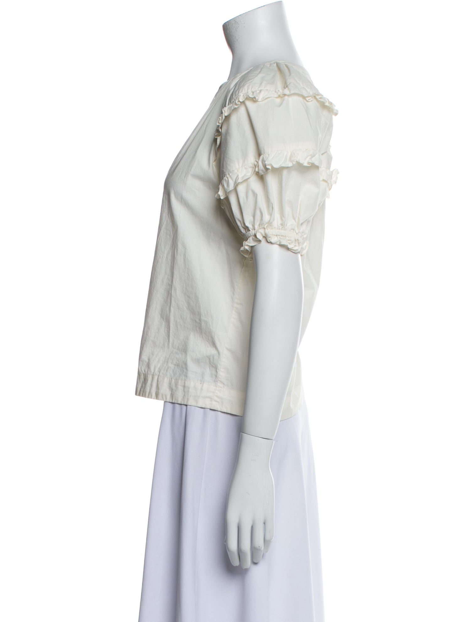 Ulla Johnson V-Neck Short Sleeve Blouse