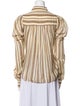 Ulla Johnson Striped Mock Neck Button-Up Top