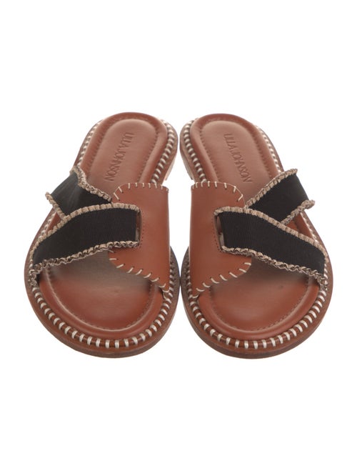 Ulla Johnson Leather Striped Slides