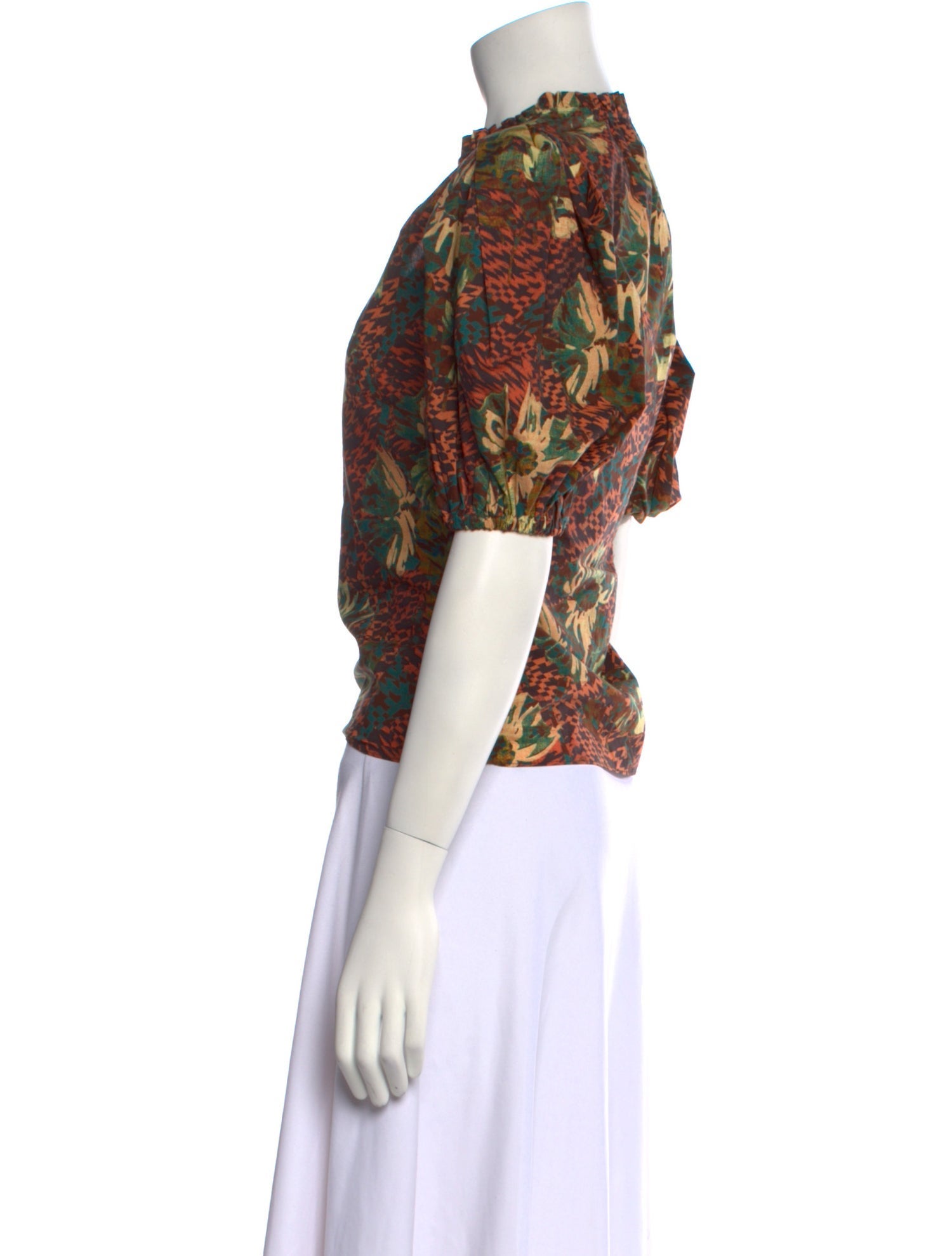 Ulla Johnson Printed V-Neck Crop Top