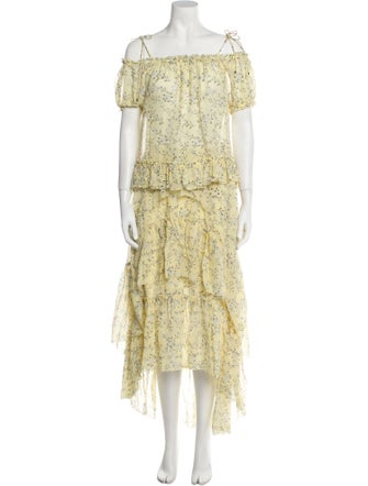 Ulla Johnson Silk Floral Print Skirt Set