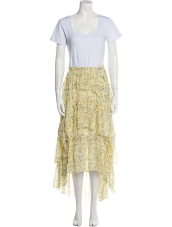 Ulla Johnson Silk Floral Print Skirt Set
