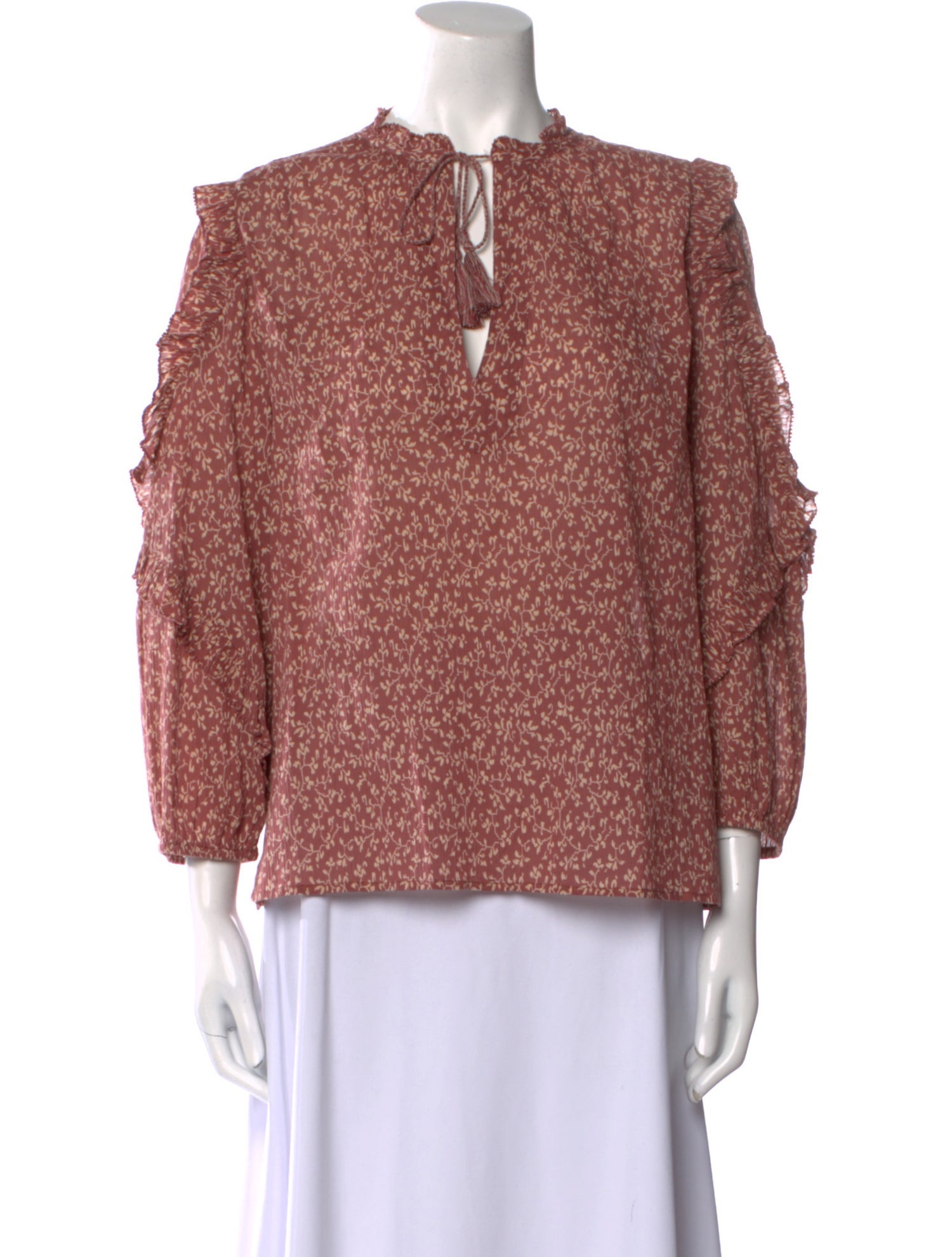 Ulla Johnson Floral Print V-Neck Blouse