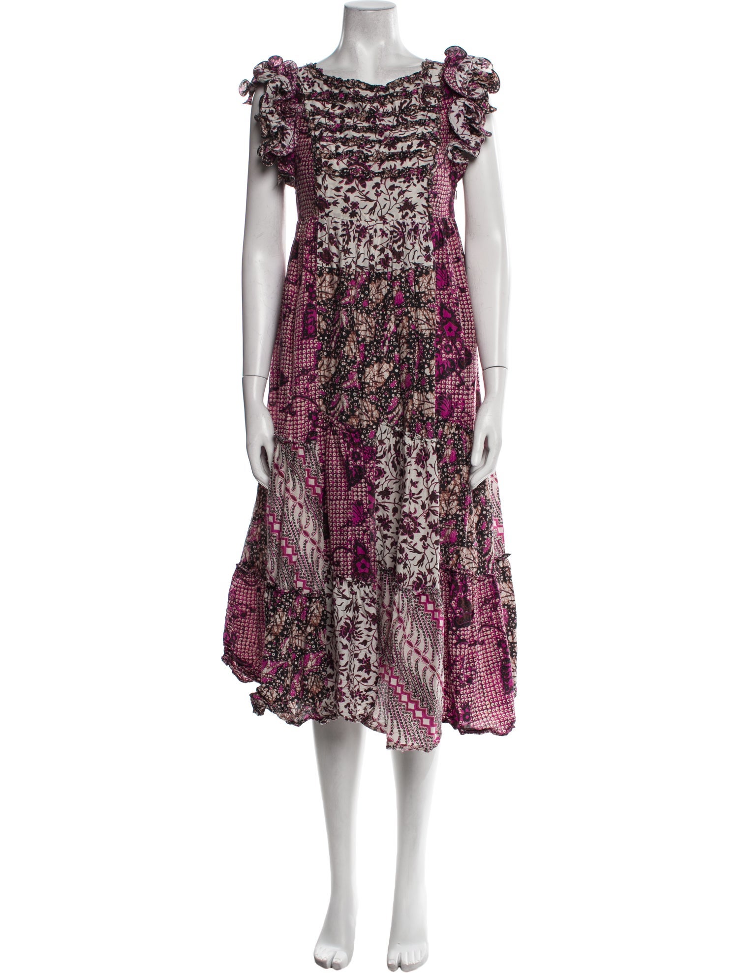 Ulla Johnson Floral Print Midi Length Dress