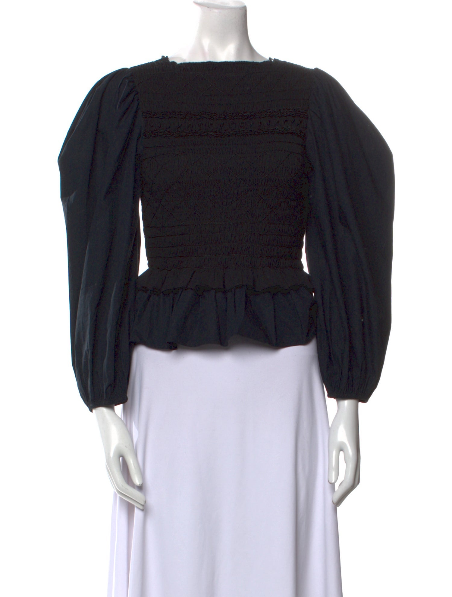 Ulla Johnson Square Neckline Three-Quarter Sleeve Crop Top