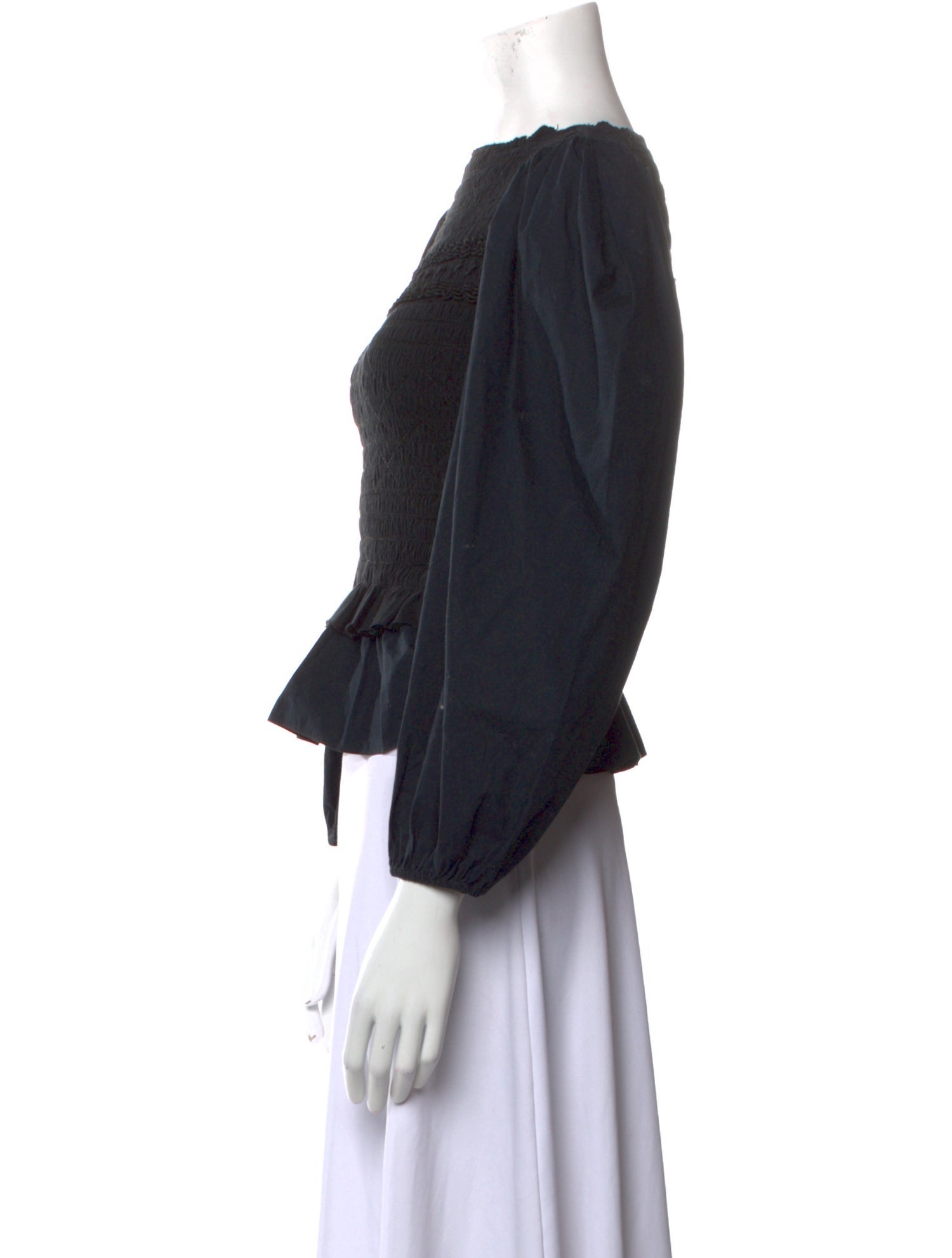 Ulla Johnson Square Neckline Three-Quarter Sleeve Crop Top