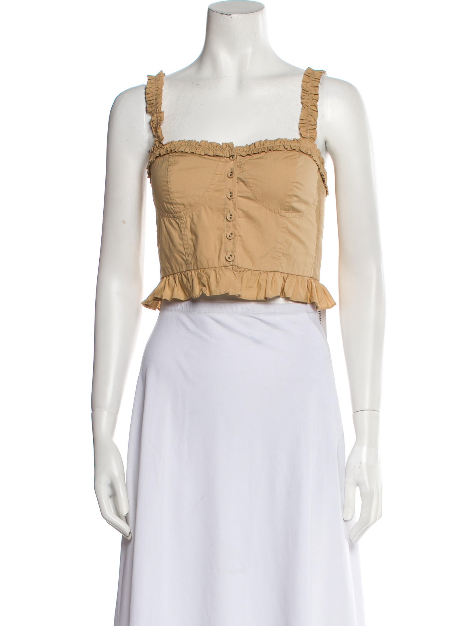 Ulla Johnson Square Neckline Sleeveless Crop Top