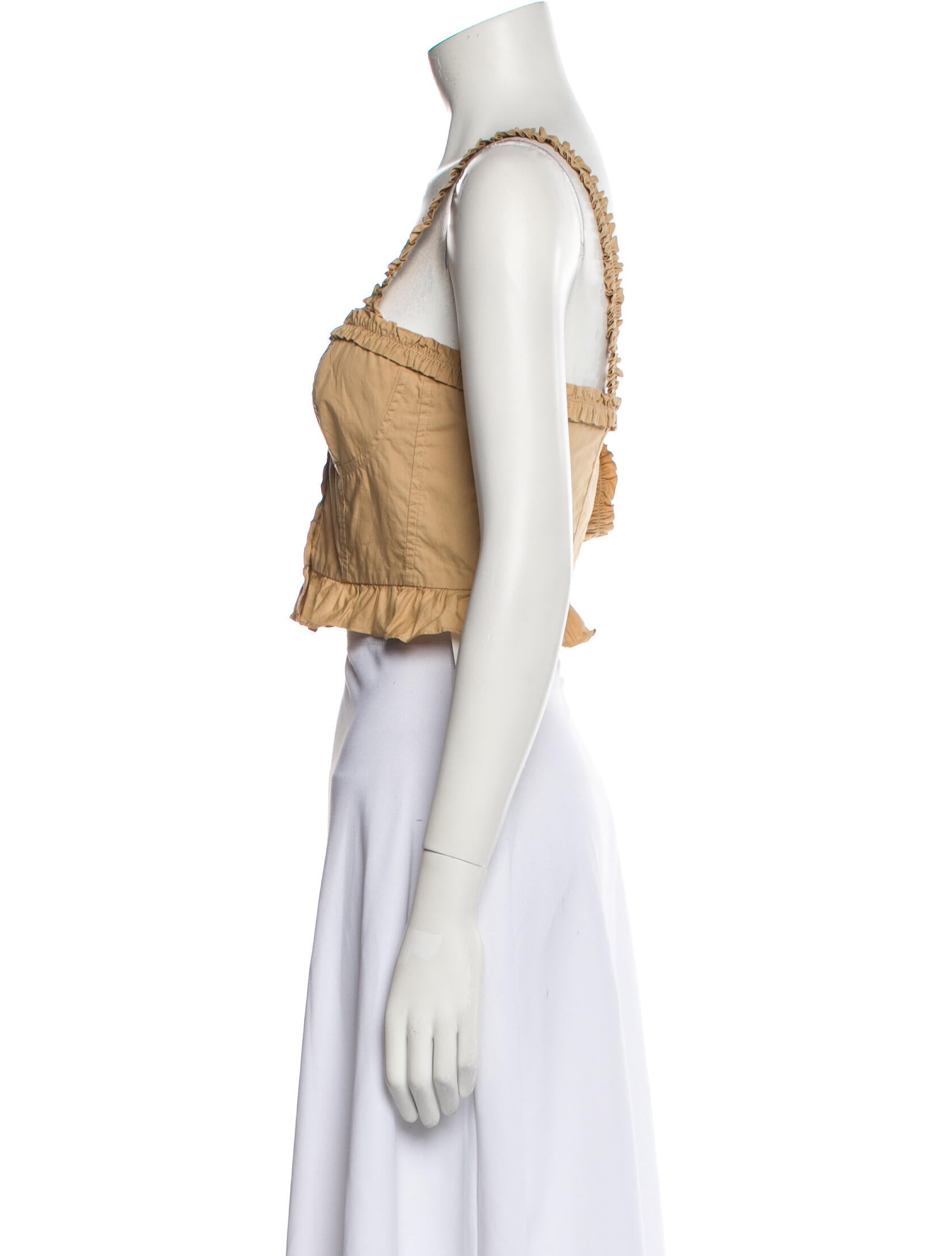 Ulla Johnson Square Neckline Sleeveless Crop Top