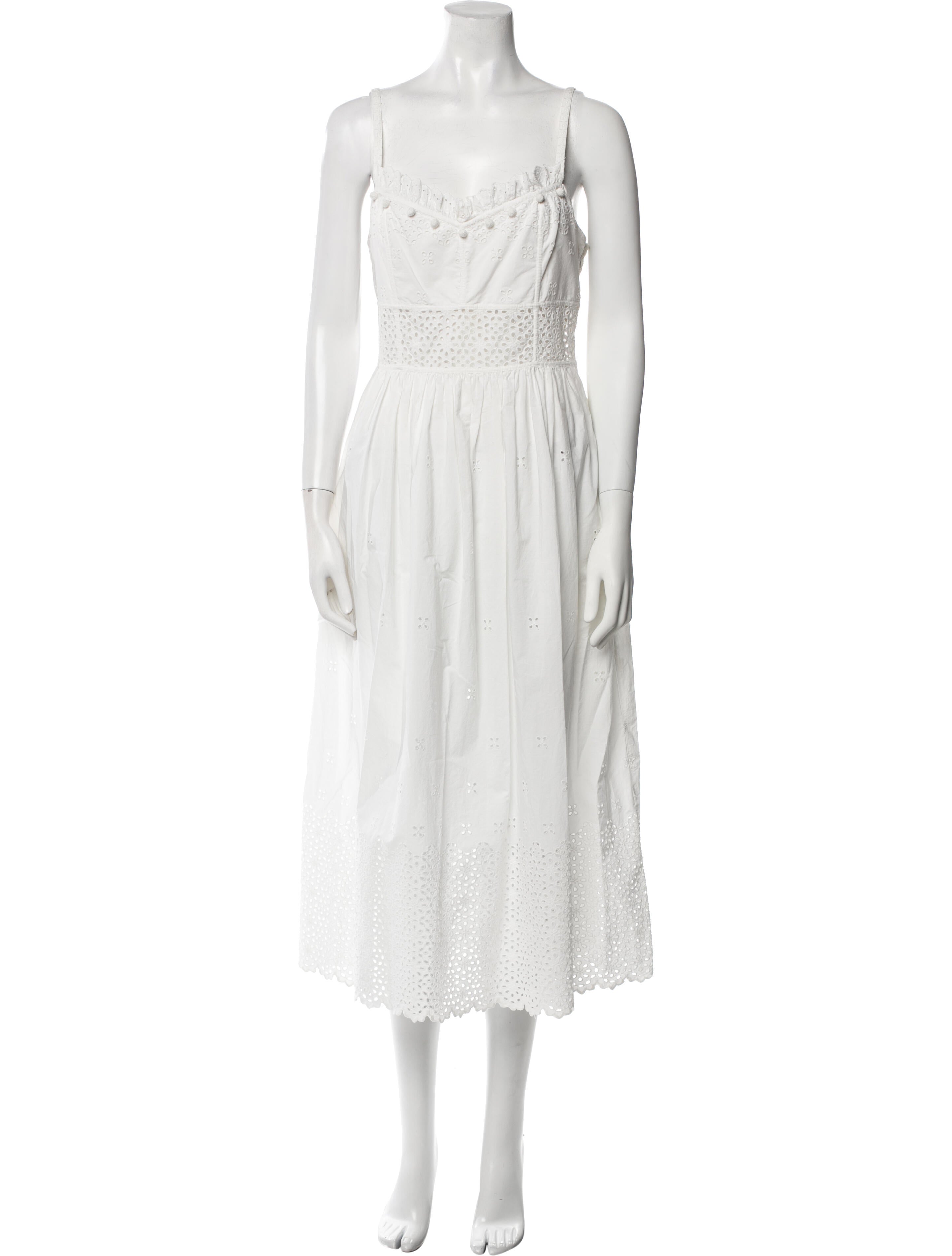 Ulla Johnson Square Neckline Midi Length Dress