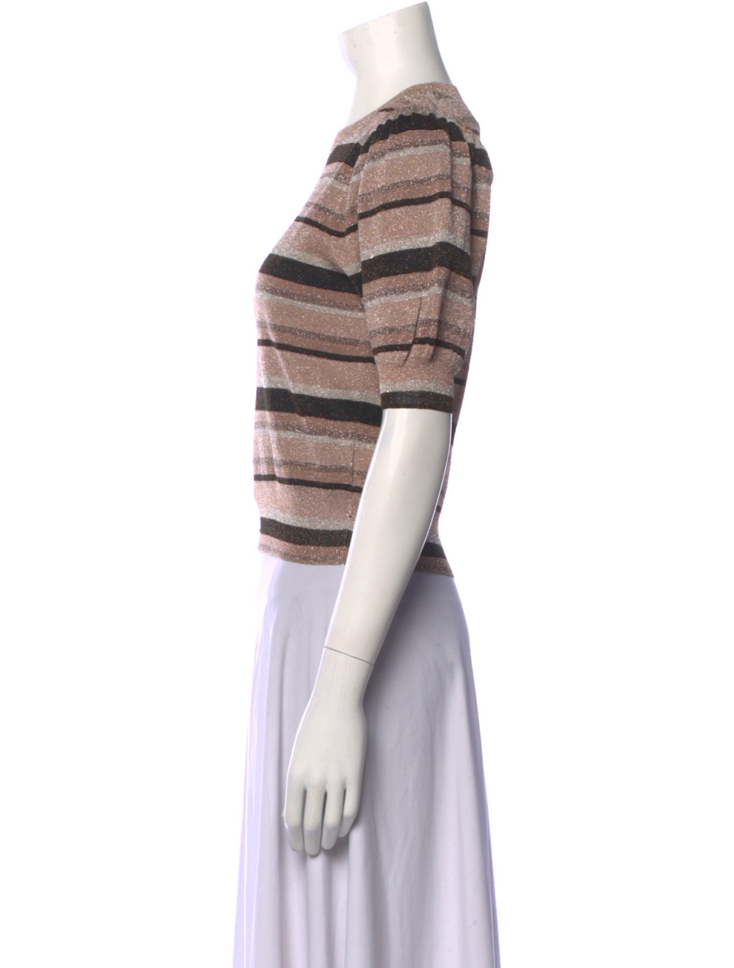 Ulla Johnson Striped Crew Neck Crop Top