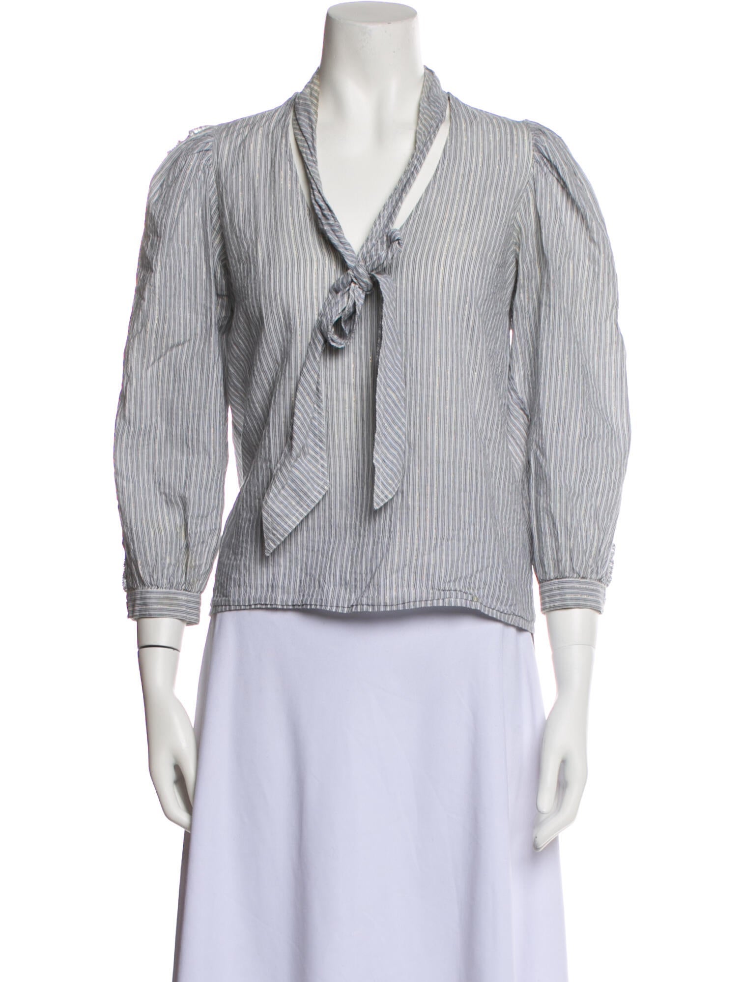 Ulla Johnson Striped V-Neck Crop Top