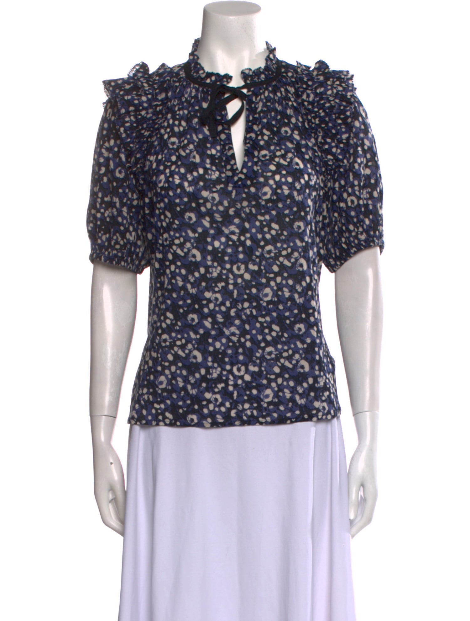 Ulla Johnson Floral Print Mock Neck Blouse