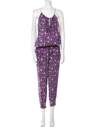 Ulla Johnson Floral Print Scoop Neck Jumpsuit